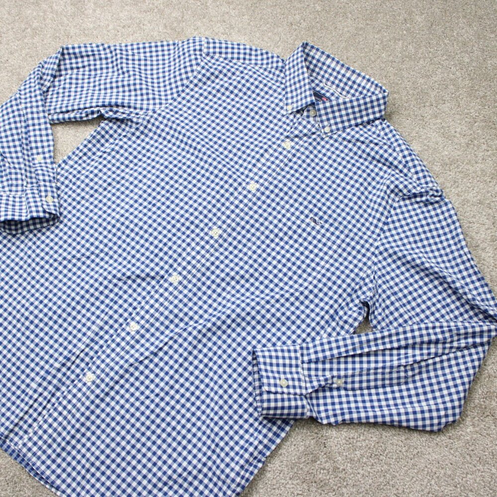 Vineyard Vines Performance Shirt Mens Large Blue Classic Fit Tucker Stretch L/S - Picture 4 of 14